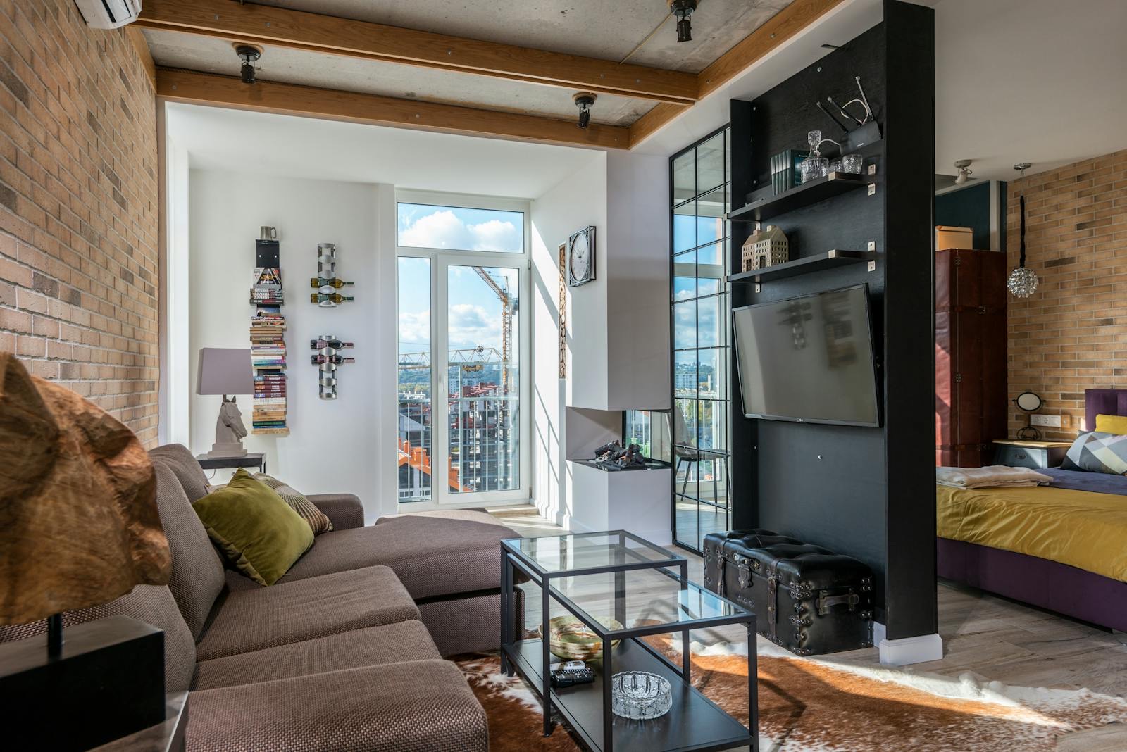 Comfortable living room interior with inviting flooring